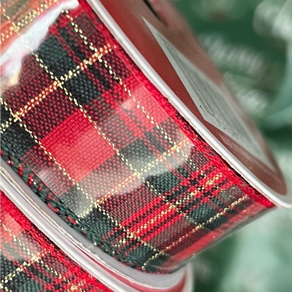 Christmas plaid ribbon red/green